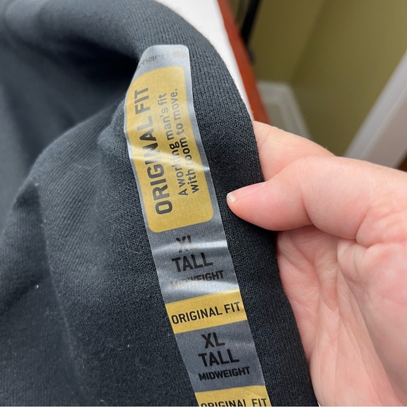 Carhartt Original Fit Black Hooded Sweatshirt Hoodie Mens Size XL TALL NEW - Picture 3 of 15